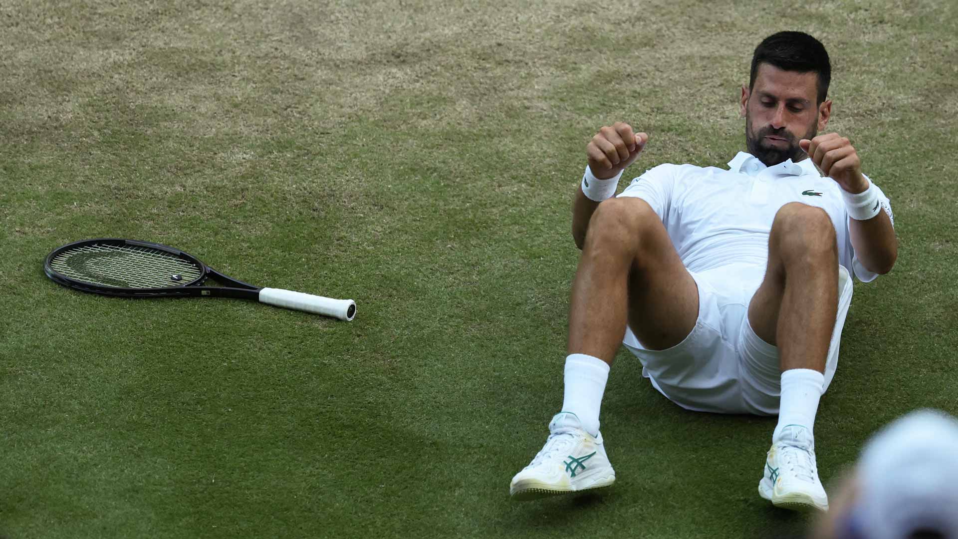 Novak Djokovic suffered a nasty fall while holding match point on Wednesday.
