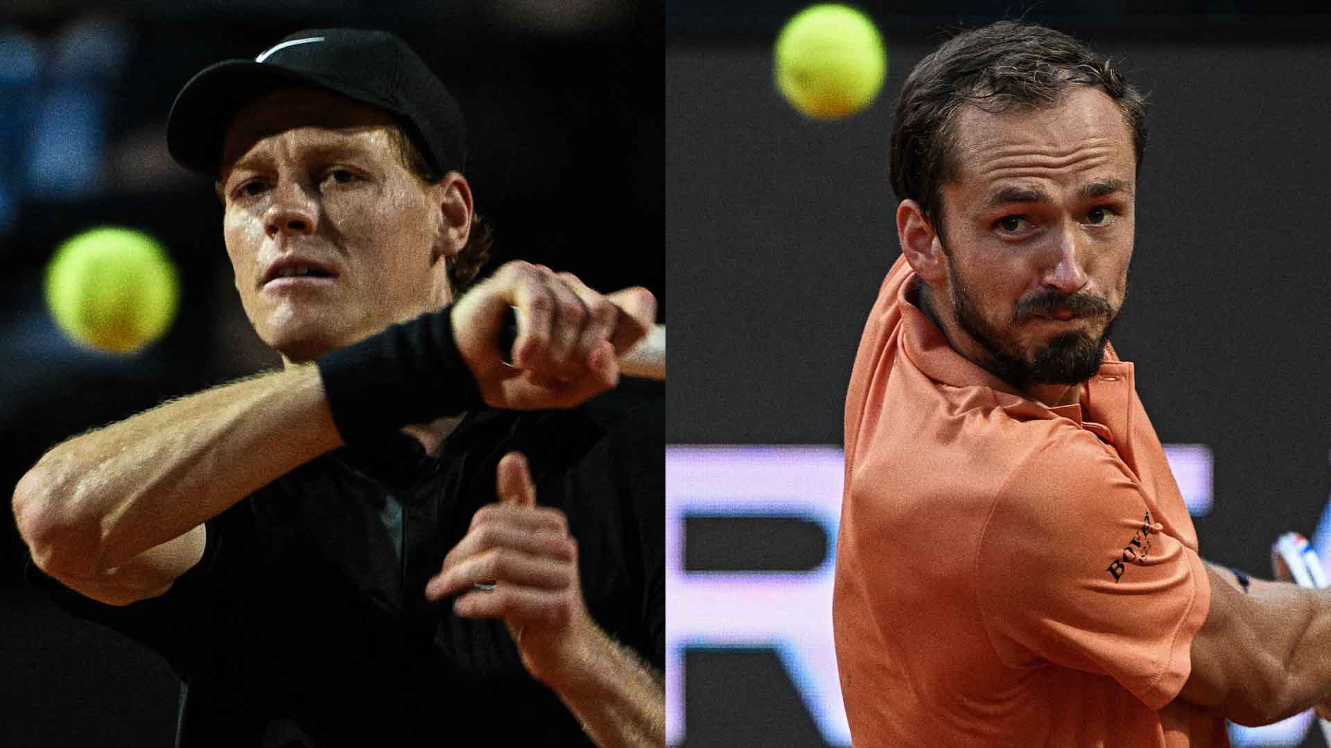 Friday's semi-final between Jannik Sinner and Daniil Medvedev in Rome was suspended due to rain.