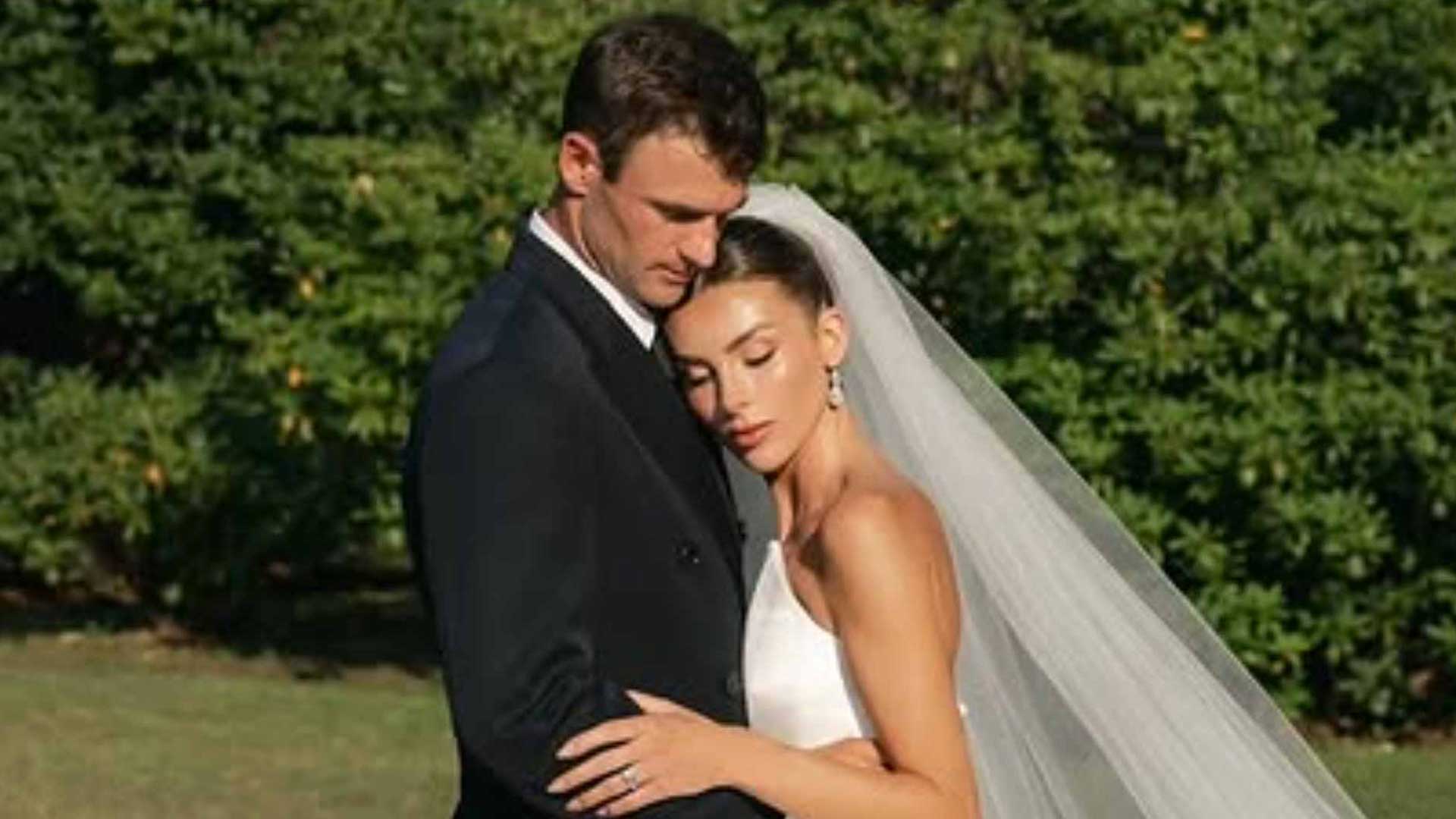 Tommy Paul and Paige Lorenze at their wedding.