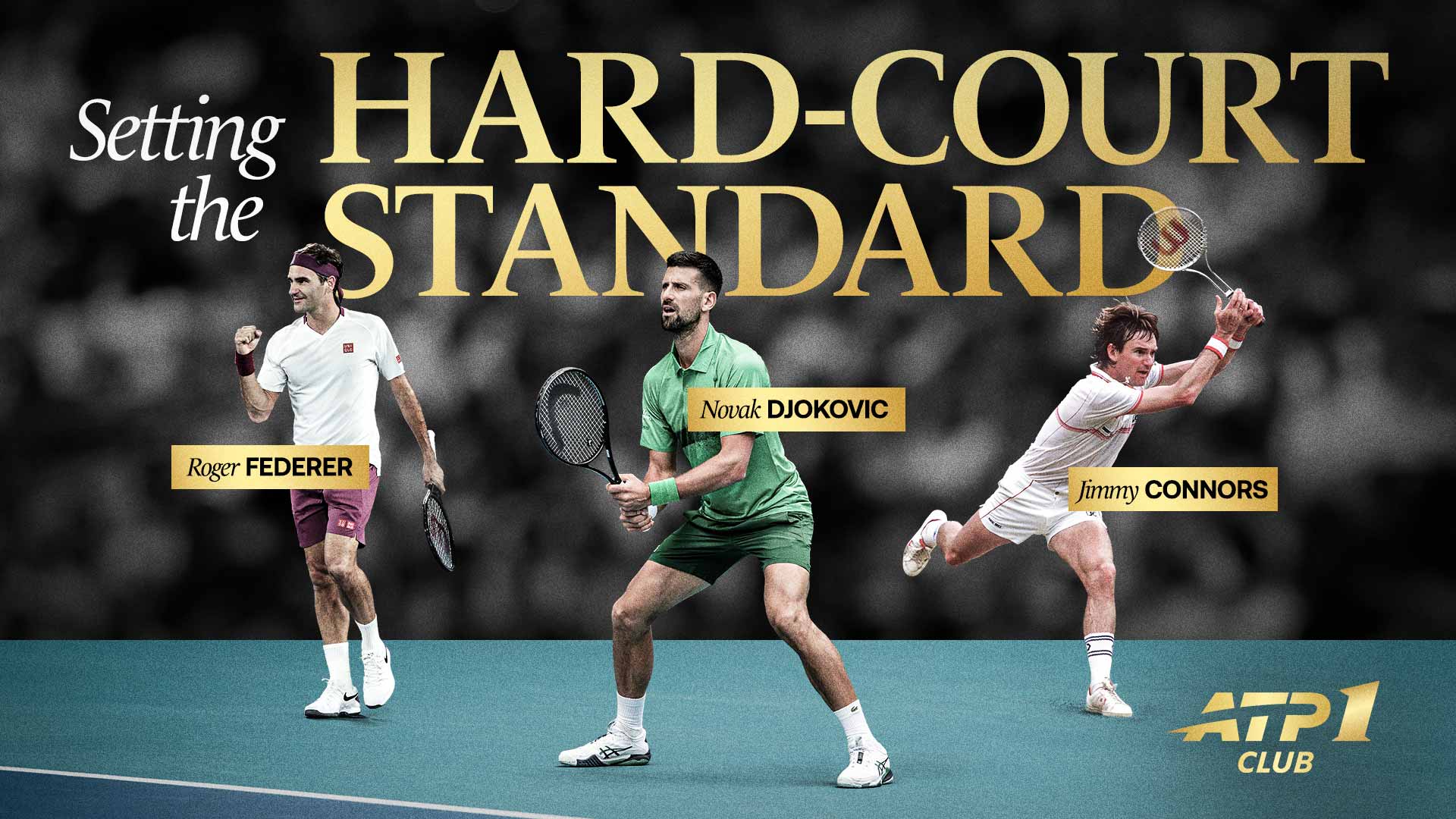 Roger Federer, Novak Djokovic and Jimmy Connors