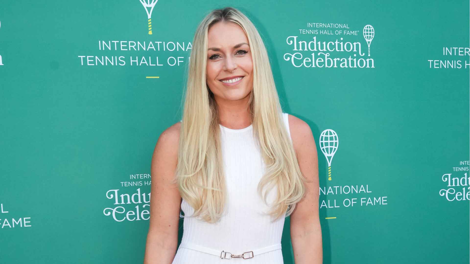 Lindsey Vonn attends Roger Federer's induction into the International Tennis Hall of Fame in Newport.
